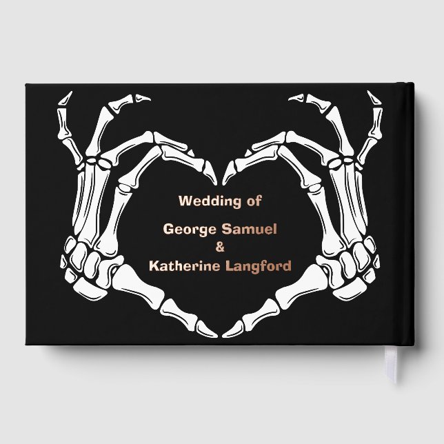 Livre D'or Gothique Romantique Squelette main Halloween Maria (Verso)