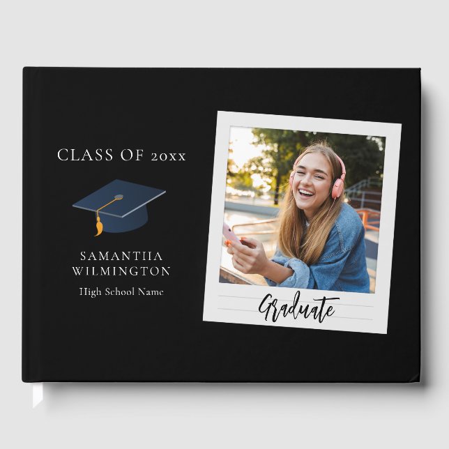 Livre D'or Graduation 2025 Photo Script Grad Party Guest Book (Recto)