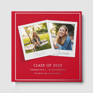 Livre D'or Graduation 2025 Photos Grad Party Silver Foil