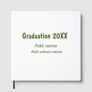Livre D'or Graduation 20XX ajouter nom année école vert moder