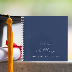 Livre d'or graduation bleu marine blanc nom