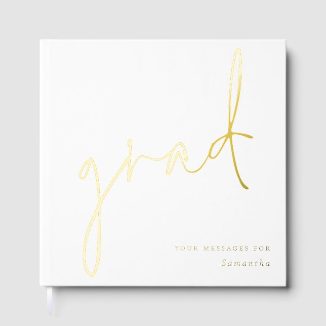 Livre D'or Graduation minimaliste de script moderne (Recto)
