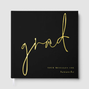 Livre D'or Graduation minimaliste moderne de script noir