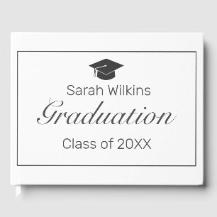 Livre D'or Graduation moderne minimaliste noir blanc