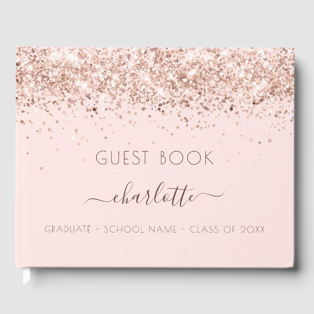 Livre D'or Graduation party blush rose rose or 2025 (Recto)