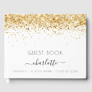 Livre D'or Graduation party or blanc parties scintillant pous