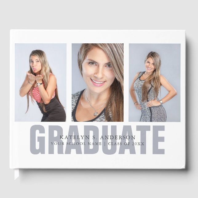 Livre D'or Graduation Photo Collage Custom Guest Book (Recto)