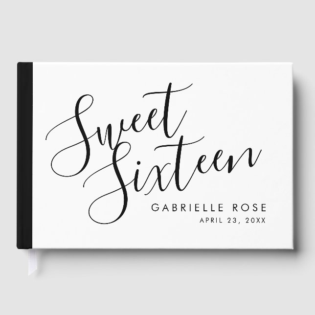 Livre D'or Gras amusant minimaliste Black Stripe Sweet 16 (Recto)