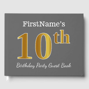 Livre D'or Gray, Faux Gold 10th Birthday Party + Nom personna