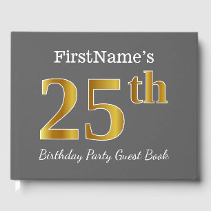 Livre D'or Gray, Faux Gold 25th Birthday Party + Nom personna