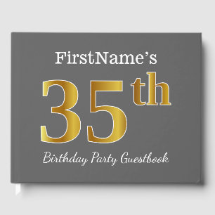 Livre D'or Gray, Faux Gold 35th Birthday Party + Nom personna