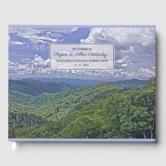 Livre D'or Great Smoky Mountains Nom du Mariage Date du lieu (Recto)