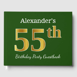 Livre D'or Green, Faux Gold 55th Birthday Party + Nom personn