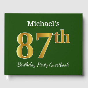 Livre D'or Green, Faux Gold 87th Birthday Party + Nom personn