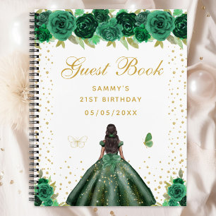 Livre d'or Green Floral Dark Skin Princess