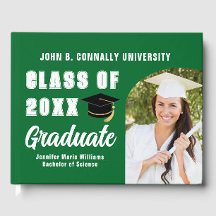Livre D'or Green White Graduate Photo sur mesure Graduation