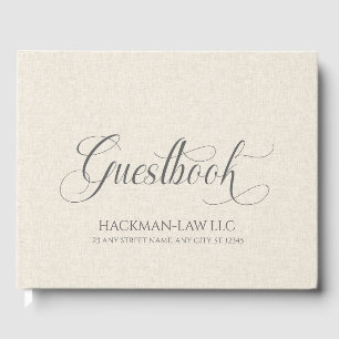 Livre d'or Gris de lin beige Typographie de script