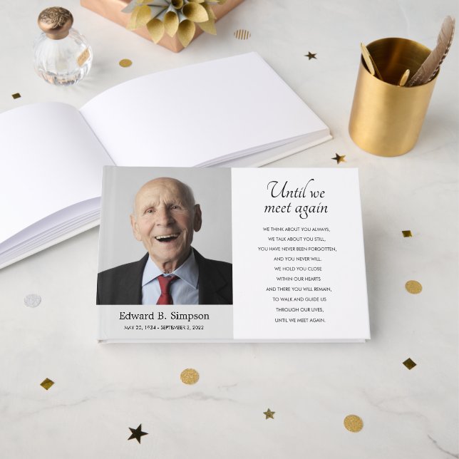 Livre D'or Gris Jusqu'À Ce Que Nous Nous Rencontrions À Nouve (Recto ouvert)