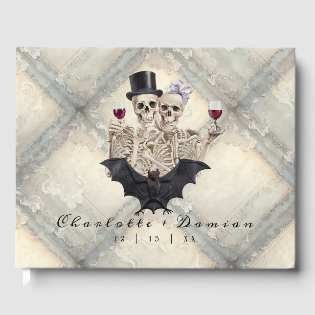 Livre D'or Hallowen Gothic Skeleton Mariage Affiche de bienve (Recto)