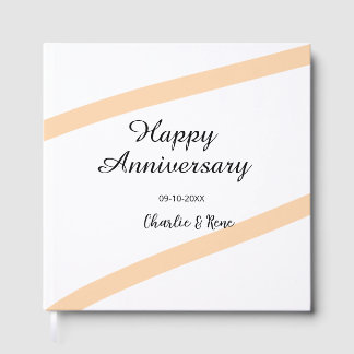 Livre D'or Happy wedding anniversary orange pastel lines name