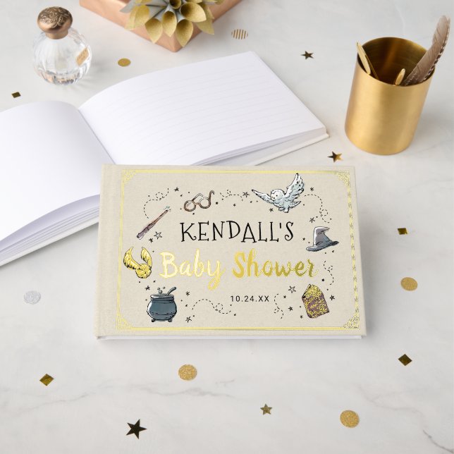 Livre D'or Harry Potter Baby Shower Invitation (Recto ouvert)