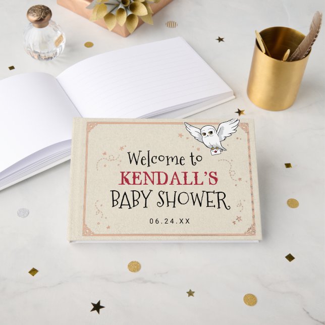 Livre D'or Harry Potter | Hedwig Baby Shower (Recto ouvert)