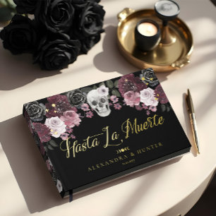 Livre D'or Hasta La Muerte Aquarelle Crâne Mariage gothique