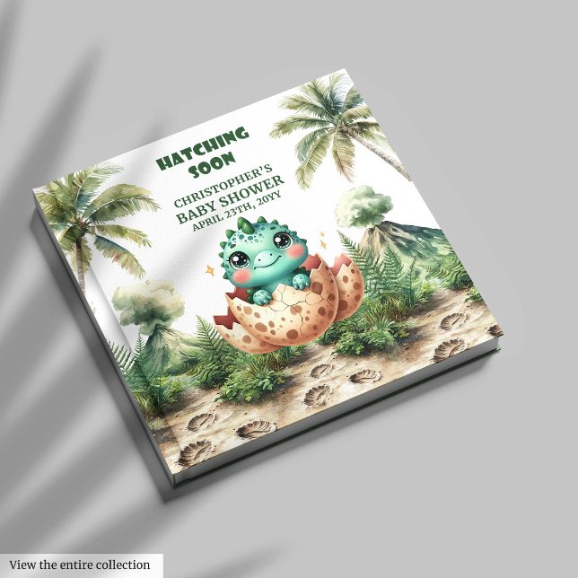 Livre D'or Hatching Bientôt Baby shower Dinosaur Connexion Li (Hatching Soon Baby Shower Dinosaur Sign-In Book)