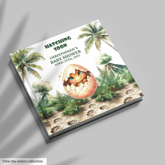 Livre D'or Hatching Bientôt : Cute Dinosaur Guest Book (Hatching Soon: Personalized Dino Guest Book)