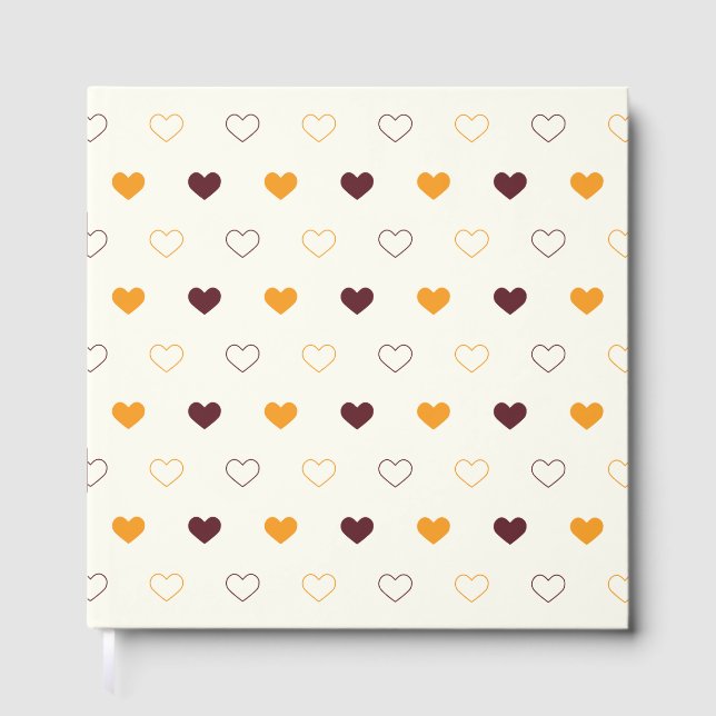 Livre D'or Heart Pattern with Orange & Brown Hearts (Recto)