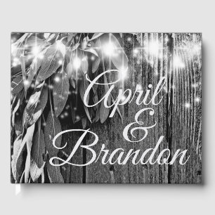 Livre D'or Herbe botanique Boho feuille rustique Bois-grange