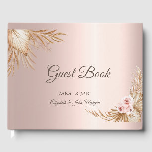 Livre D'or Herbe des Pampas Luxe Rose Gold Mariage