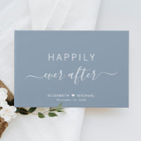 Heureux Pour Toujours Mariage Bleu Poussiéreux