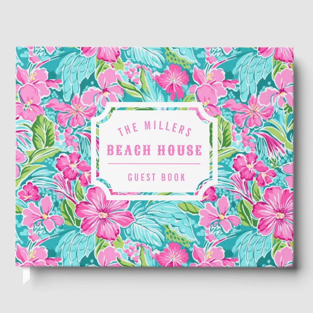 Livre D'or Hibiscus tropicaux de Preppy | Maison de plage (Recto)