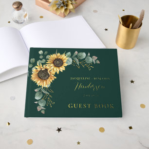 Livre D'or Huile d'or Mariage de tournesol floral Eucalyptus