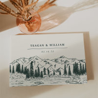 Hunter Green | Mariage d'esquisse de montagne