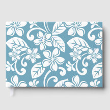 ÎLE PLUMERIA MOTIF EN SLATE BLEU