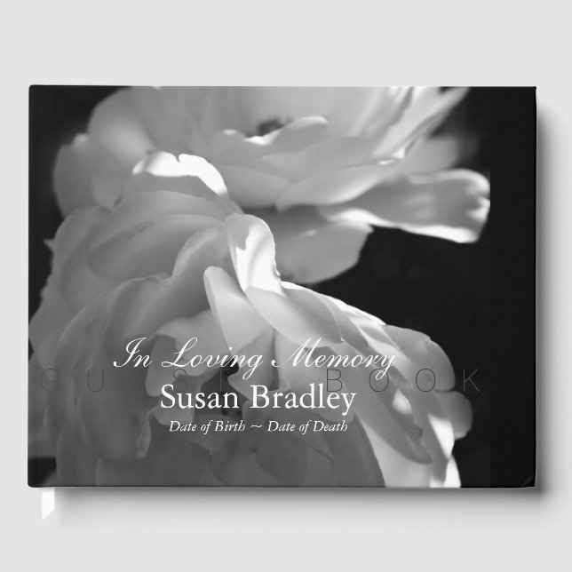Livre D'or In Love Mémoire Rose Funeral Guest Book (Recto)