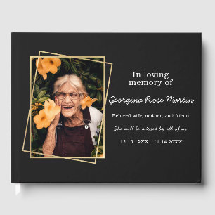Livre D'or In Love Memory Modern Gold Black Photo Memorial