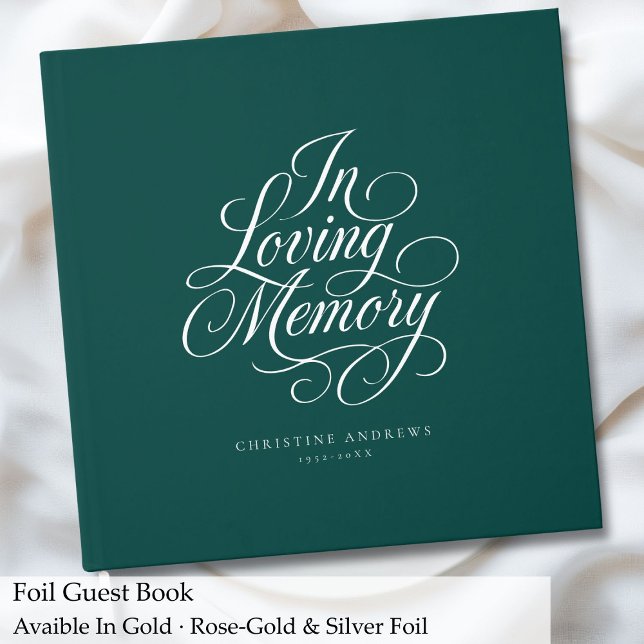 Livre D'or "In Love Memory" Script Police Keepsaké Funeral ("In Loving Memory" Script Font Keepsake Funeral Guest Book)