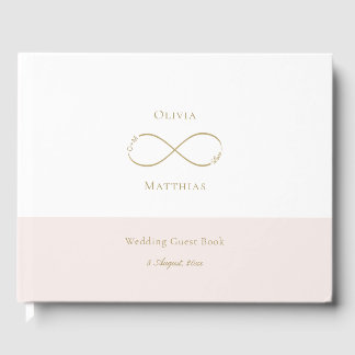 Livre D'or Infinity Love Monogramme Blanc Blush Élégant Maria