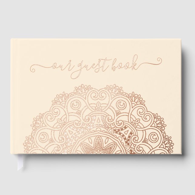 Livre D'or Initiales Chic Couple Floral Mandala Gold (Recto)