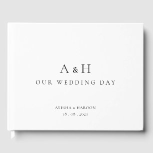 Livre D'or Initiales minimes élégantes Notre Mariage Jour Mus