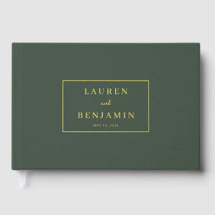 Livre D'or Invitation Minimaliste Verte Élégante
