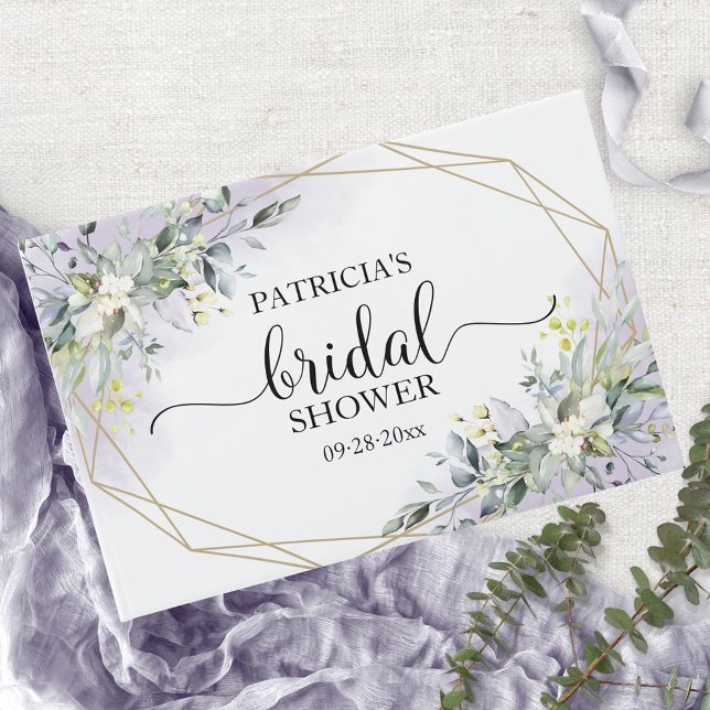 Livre D'or Invité de la douche de mariage géométrique Eucalyp (Créateur téléchargé)