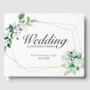 Livre D'or Invités Et Souhaits mariages De Verdure Géométriqu