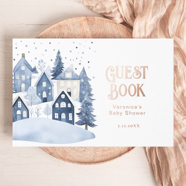 Livre D'or It Takes a Village Winter Baby Boy Shower (Créateur téléchargé)