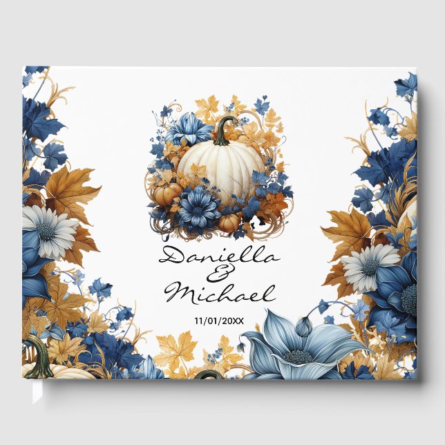 Livre D'or Jardin d'automne élégant Citrouille blanc (Recto)