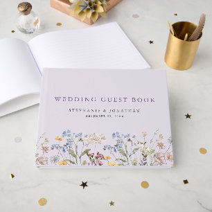 Livre D'or Jardin de mariage de prairie de fleurs sauvages de