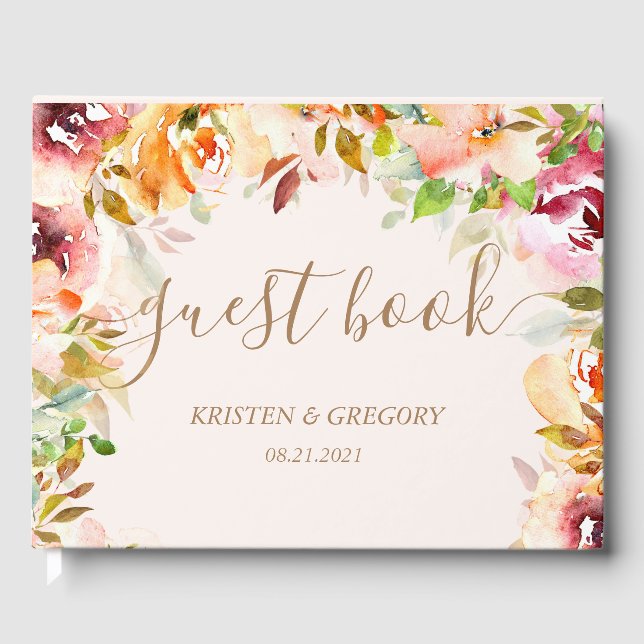 Livre D'or Jardin d'été Floral Mariage (Recto)